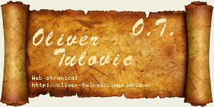 Oliver Tulović vizit kartica